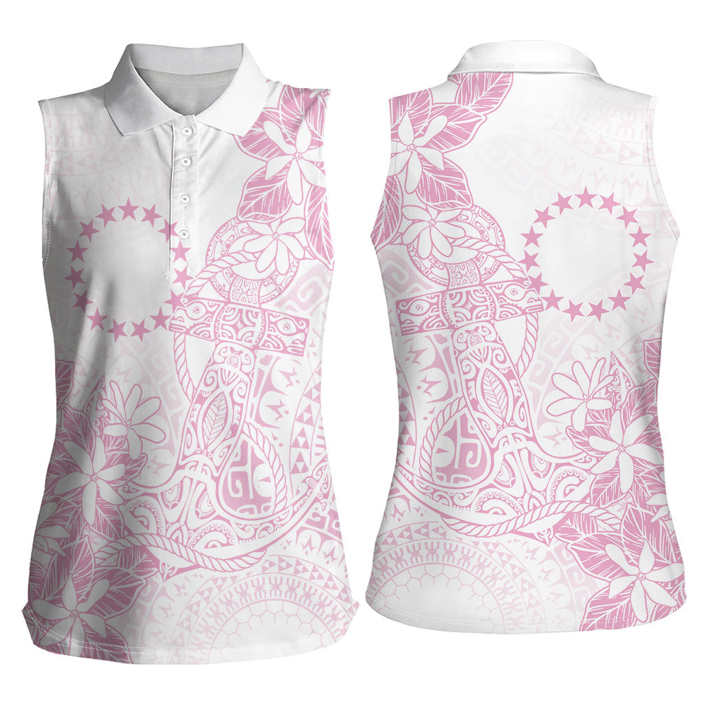 Candy Pink Kuki Airani Tapakau Women Sleeveless Polo Shirt Tribal Anchor Mix Tiare LT7 - Polynesian Pride
