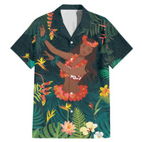 Hawaii Hula Girl Vintage Family Matching Mermaid Dress and Hawaiian Shirt Tropical Forest LT7 Dad's Shirt - Short Sleeve Colorful - Polynesian Pride