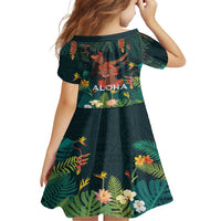 Hawaii Hula Girl Vintage Family Matching Summer Maxi Dress and Hawaiian Shirt Tropical Forest LT7 - Polynesian Pride