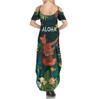 Hawaii Hula Girl Vintage Family Matching Summer Maxi Dress and Hawaiian Shirt Tropical Forest LT7 - Polynesian Pride