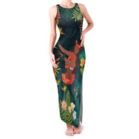 Hawaii Hula Girl Vintage Family Matching Tank Maxi Dress and Hawaiian Shirt Tropical Forest LT7 Mom's Dress Colorful - Polynesian Pride