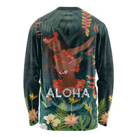 Hawaii Hula Girl Vintage Long Sleeve Shirt Tropical Forest LT7 - Polynesian Pride