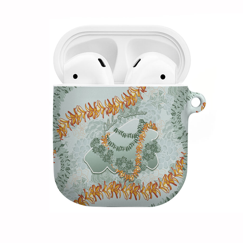Hawaii Kaho'olawe Island Flowers Lei AirPods Case Silver Hinahina Kū Kahakai