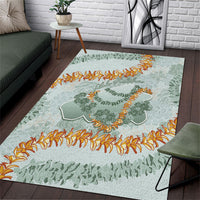 Hawaii Kaho'olawe Island Flowers Lei Area Rug Silver Hinahina Kū Kahakai