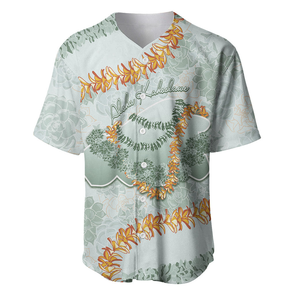 Hawaii Kaho'olawe Island Flowers Lei Baseball Jersey Silver Hinahina Kū Kahakai