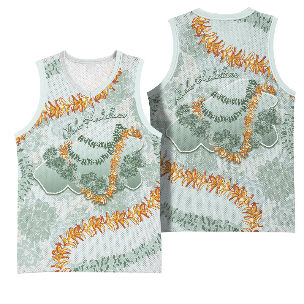 Hawaii Kaho'olawe Island Flowers Lei Basketball Jersey Silver Hinahina Kū Kahakai