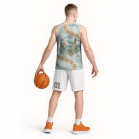 Hawaii Kaho'olawe Island Flowers Lei Basketball Jersey Silver Hinahina Kū Kahakai