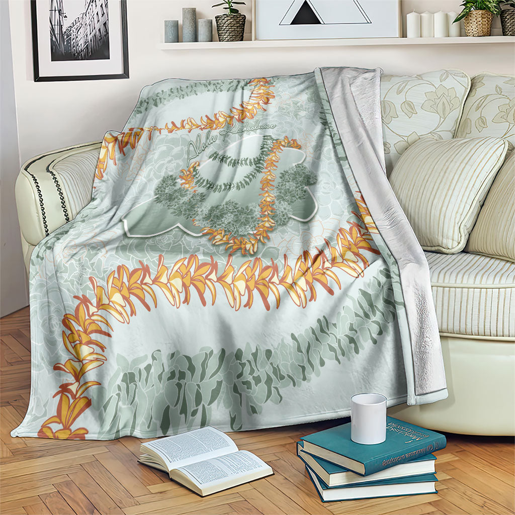 Hawaii Kaho'olawe Island Flowers Lei Blanket Silver Hinahina Kū Kahakai