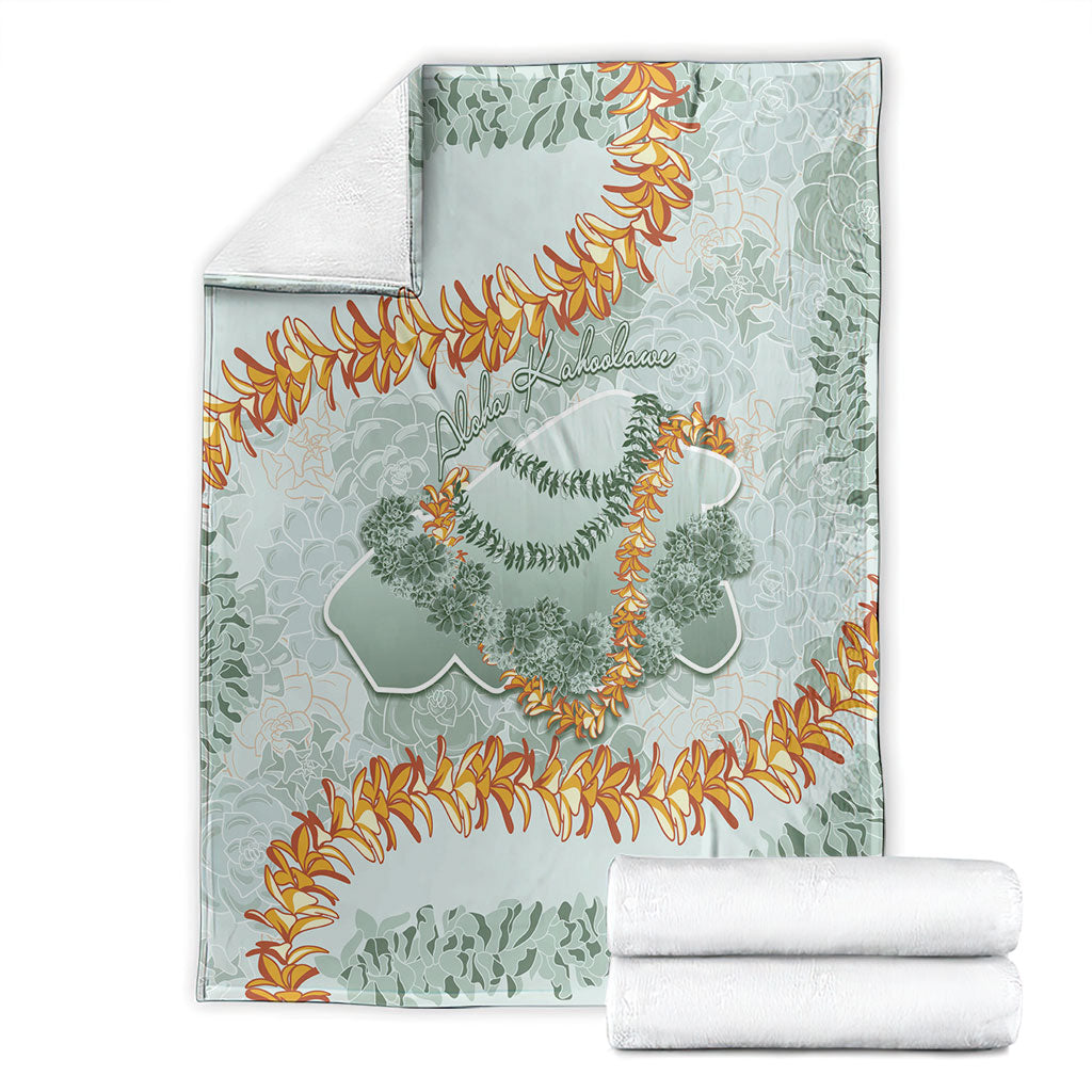 Hawaii Kaho'olawe Island Flowers Lei Blanket Silver Hinahina Kū Kahakai