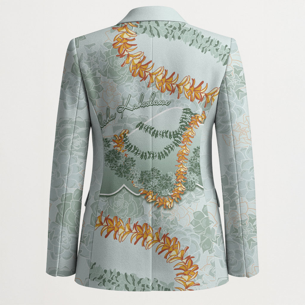 Hawaii Kaho'olawe Island Flowers Lei Blazer Silver Hinahina Kū Kahakai