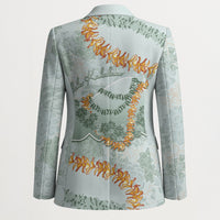 Hawaii Kaho'olawe Island Flowers Lei Blazer Silver Hinahina Kū Kahakai