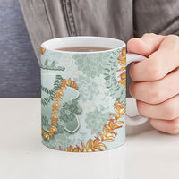 Hawaii Kaho'olawe Island Flowers Lei Ceramic Mug Silver Hinahina Kū Kahakai