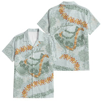 Hawaii Kaho'olawe Island Flowers Lei Family Matching Mermaid Dress and Hawaiian Shirt Silver Hinahina Kū Kahakai