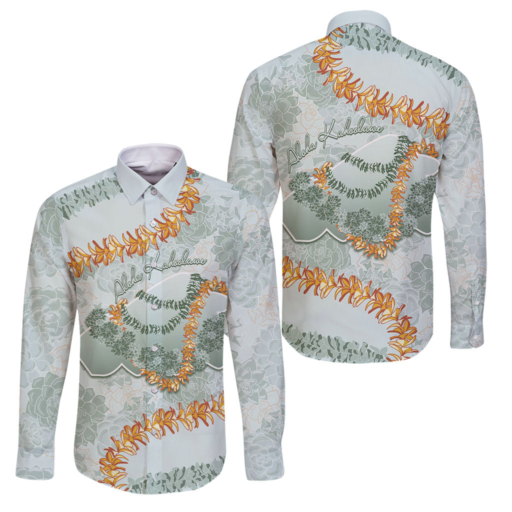 Hawaii Kaho'olawe Island Flowers Lei Family Matching Puletasi and Hawaiian Shirt Silver Hinahina Kū Kahakai