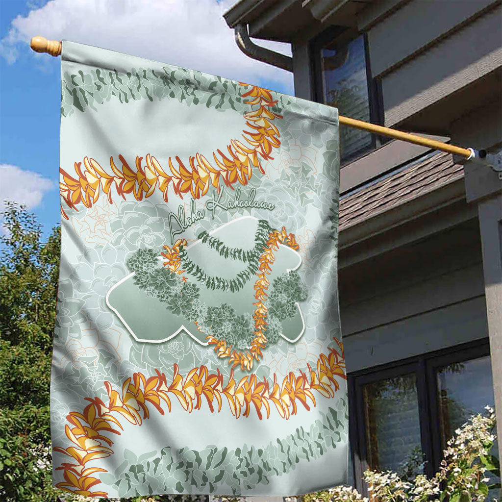 Hawaii Kaho'olawe Island Flowers Lei Garden Flag Silver Hinahina Kū Kahakai