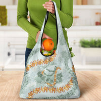 Hawaii Kaho'olawe Island Flowers Lei Grocery Bag Silver Hinahina Kū Kahakai