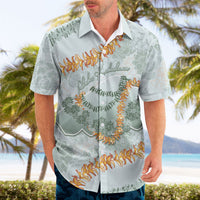 Hawaii Kaho'olawe Island Flowers Lei Hawaiian Shirt Silver Hinahina Kū Kahakai