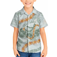 Hawaii Kaho'olawe Island Flowers Lei Hawaiian Shirt Silver Hinahina Kū Kahakai