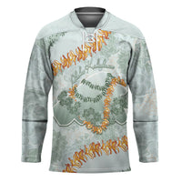 Hawaii Kaho'olawe Island Flowers Lei Hockey Jersey Silver Hinahina Kū Kahakai