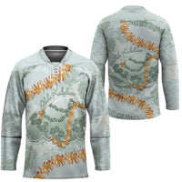 Hawaii Kaho'olawe Island Flowers Lei Hockey Jersey Silver Hinahina Kū Kahakai