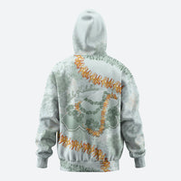 Hawaii Kaho'olawe Island Flowers Lei Hoodie Silver Hinahina Kū Kahakai