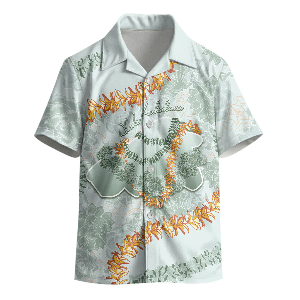 Hawaii Kaho'olawe Island Flowers Lei Kid Hawaiian Shirt Silver Hinahina Kū Kahakai