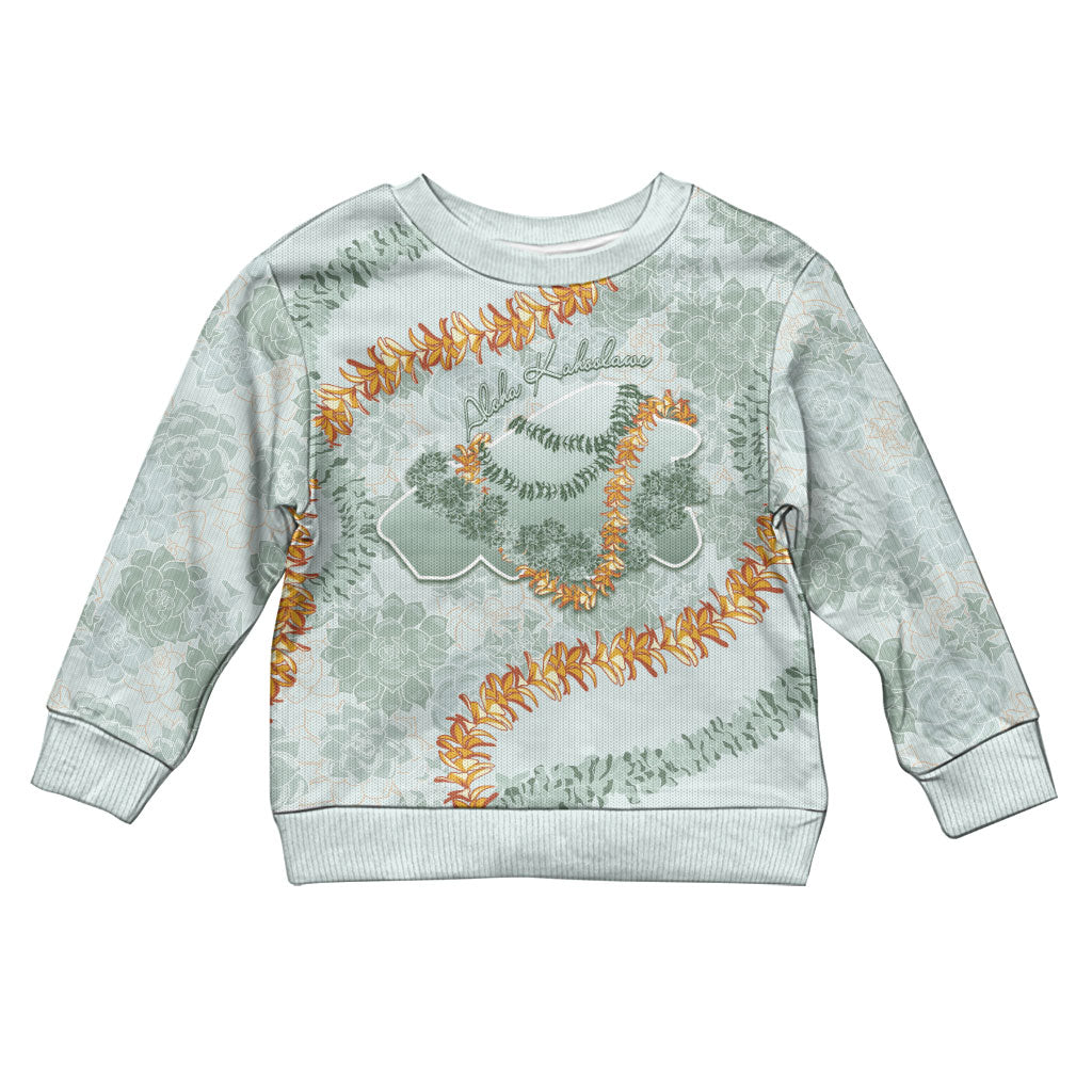 Hawaii Kaho'olawe Island Flowers Lei Kid Ugly Christmas Sweater Silver Hinahina Kū Kahakai