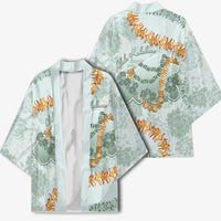 Hawaii Kaho'olawe Island Flowers Lei Kimono Silver Hinahina Kū Kahakai