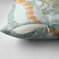 Hawaii Kaho'olawe Island Flowers Lei Pillow Cover Silver Hinahina Kū Kahakai