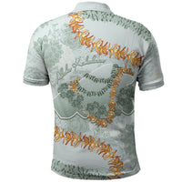 Hawaii Kaho'olawe Island Flowers Lei Polo Shirt Silver Hinahina Kū Kahakai