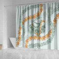 Hawaii Kaho'olawe Island Flowers Lei Shower Curtain Silver Hinahina Kū Kahakai
