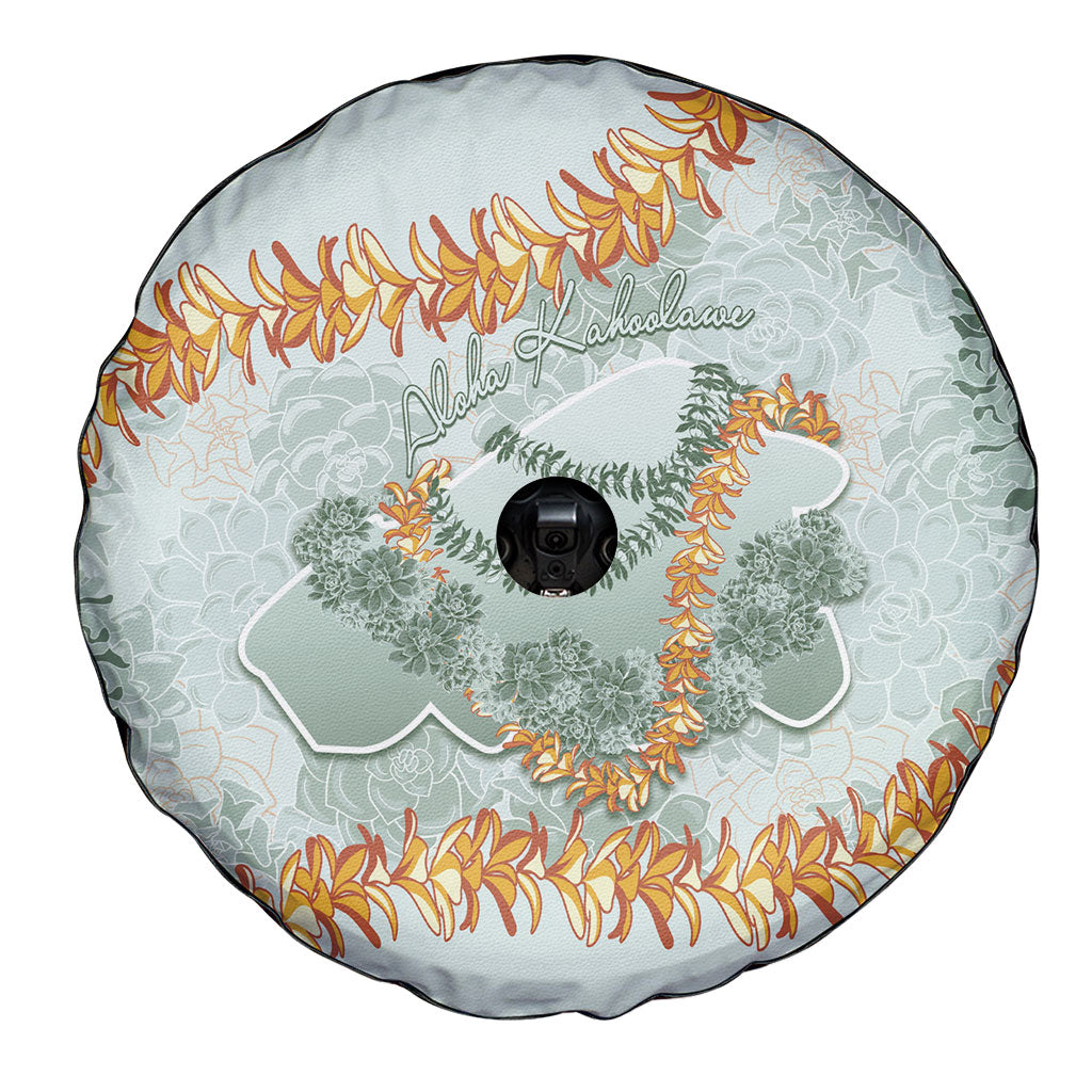 Hawaii Kaho'olawe Island Flowers Lei Spare Tire Cover Silver Hinahina Kū Kahakai