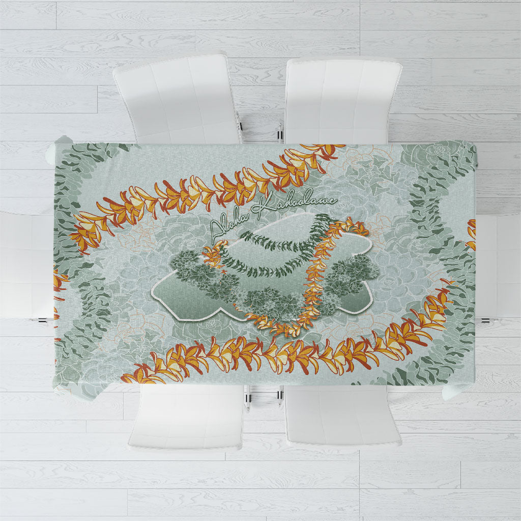 Hawaii Kaho'olawe Island Flowers Lei Tablecloth Silver Hinahina Kū Kahakai LT7 Silver - Polynesian Pride