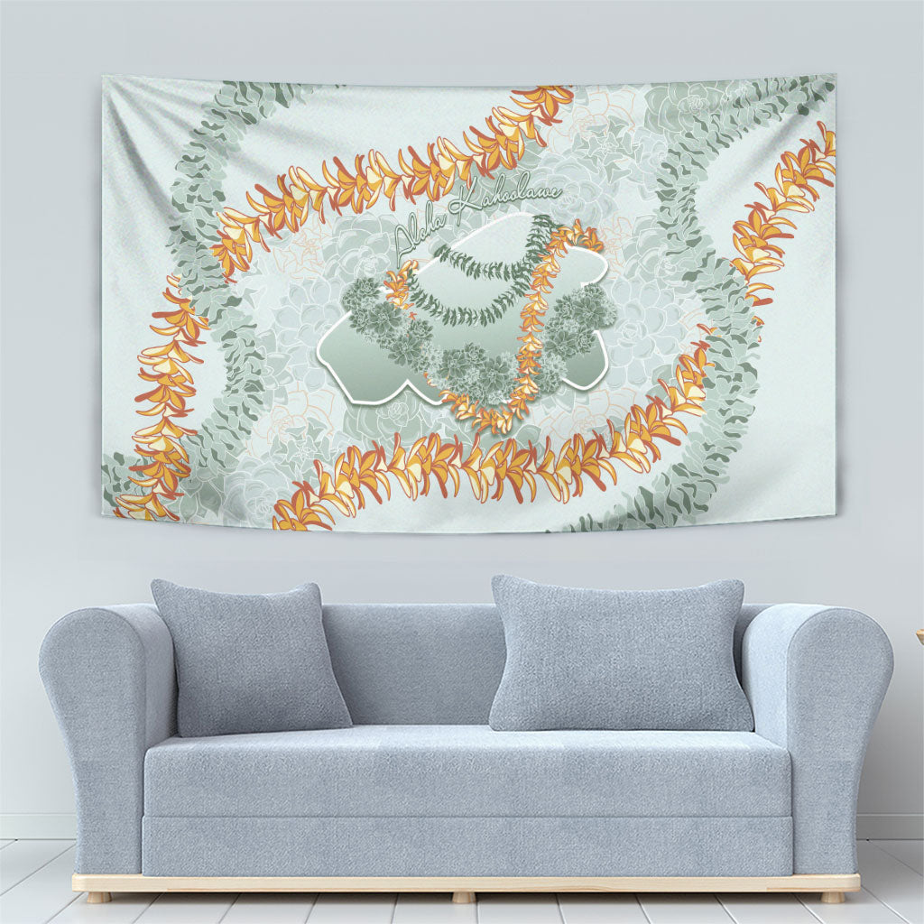 Hawaii Kaho'olawe Island Flowers Lei Tapestry Silver Hinahina Kū Kahakai