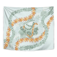 Hawaii Kaho'olawe Island Flowers Lei Tapestry Silver Hinahina Kū Kahakai