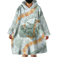 Hawaii Kaho'olawe Island Flowers Lei Wearable Blanket Hoodie Silver Hinahina Kū Kahakai