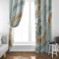 Hawaii Kaho'olawe Island Flowers Lei Window Curtain Silver Hinahina Kū Kahakai