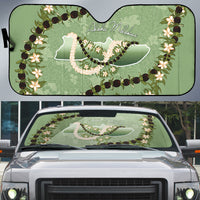 Hawaii Molokai Island Flowers Lei Auto Sun Shade Kukui Nut Mossy Green