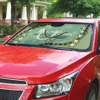 Hawaii Molokai Island Flowers Lei Auto Sun Shade Kukui Nut Mossy Green