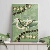 Hawaii Molokai Island Flowers Lei Canvas Wall Art Kukui Nut Mossy Green