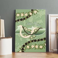 Hawaii Molokai Island Flowers Lei Canvas Wall Art Kukui Nut Mossy Green