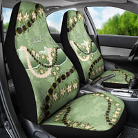 Hawaii Molokai Island Flowers Lei Car Seat Cover Kukui Nut Mossy Green