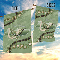 Hawaii Molokai Island Flowers Lei Garden Flag Kukui Nut Mossy Green