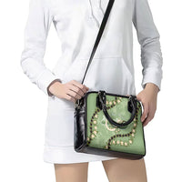 Hawaii Molokai Island Flowers Lei Shoulder Handbag Kukui Nut Mossy Green