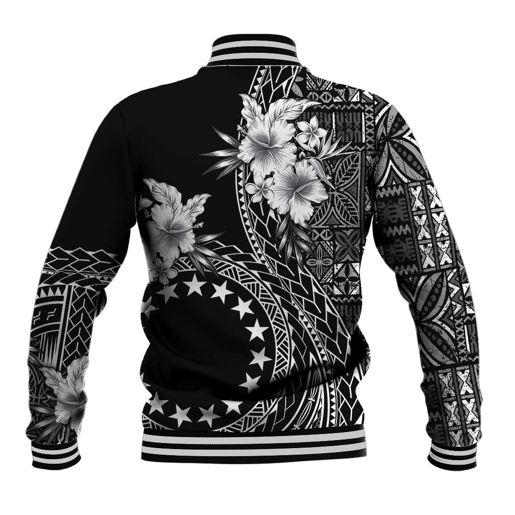 Kia Orana Cook Islands Baseball Jacket Tiare and Stars