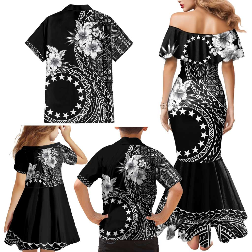 Kia Orana Cook Islands Family Matching Mermaid Dress and Hawaiian Shirt Tiare and Stars LT7 - Polynesian Pride
