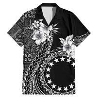 Kia Orana Cook Islands Family Matching Mermaid Dress and Hawaiian Shirt Tiare and Stars LT7 Dad's Shirt - Short Sleeve Black - Polynesian Pride