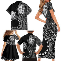 Kia Orana Cook Islands Family Matching Short Sleeve Bodycon Dress and Hawaiian Shirt Tiare and Stars LT7 - Polynesian Pride
