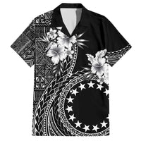 Kia Orana Cook Islands Family Matching Short Sleeve Bodycon Dress and Hawaiian Shirt Tiare and Stars LT7 Dad's Shirt - Short Sleeve Black - Polynesian Pride