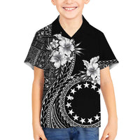 Kia Orana Cook Islands Family Matching Summer Maxi Dress and Hawaiian Shirt Tiare and Stars LT7 Son's Shirt Black - Polynesian Pride